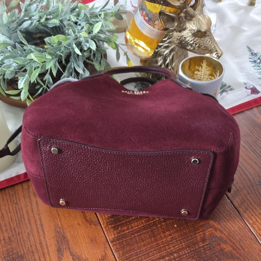 Kate Spade Burgundy Suede Satchel - Picture 4 of 6
